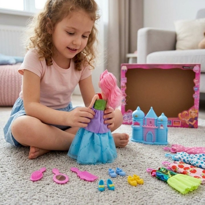 Muñeca Fashion Con Castillo Y 7 Vestidos