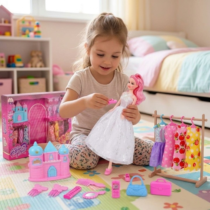 Muñeca Fashion Con Castillo Y 7 Vestidos