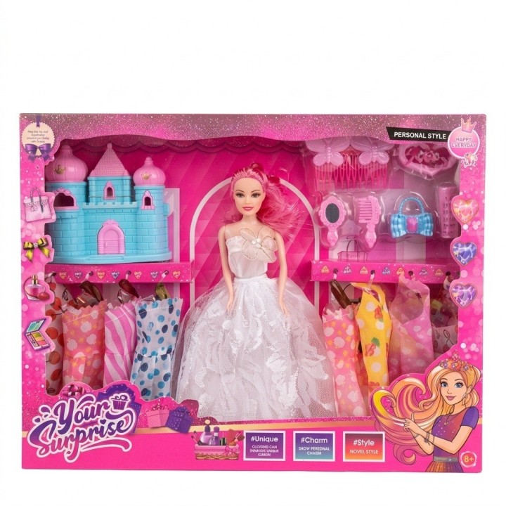 Muñeca Fashion Con Castillo Y 7 Vestidos
