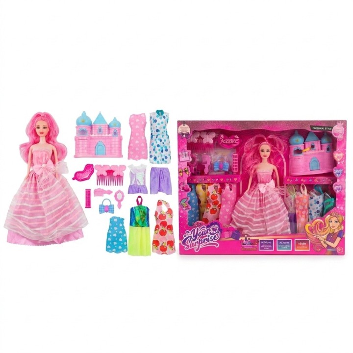 Muñeca Fashion Con Castillo Y 7 Vestidos