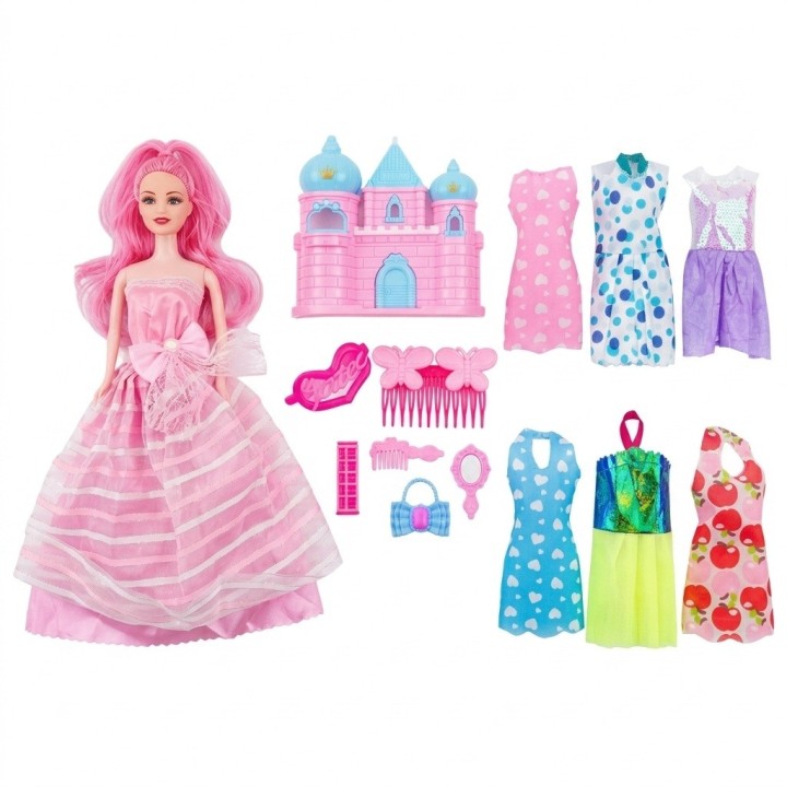 Muñeca Fashion Con Castillo Y 7 Vestidos