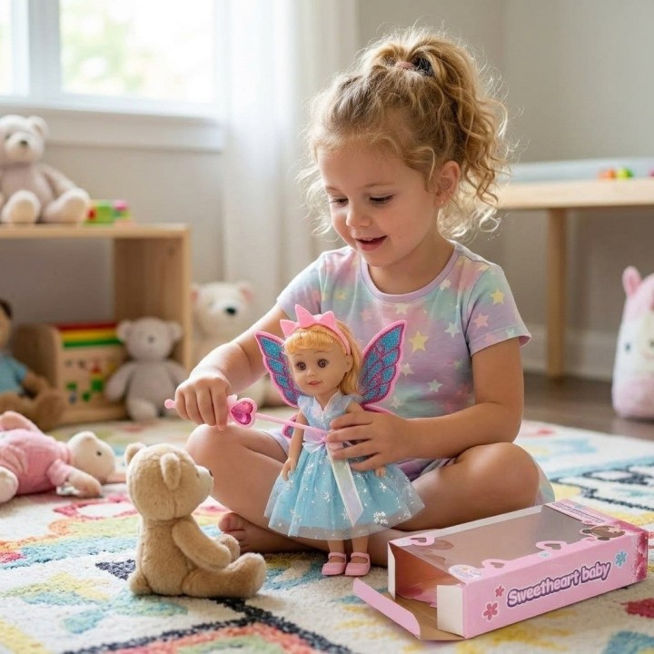 Muñeca Hada Princesa Con Alas Juguete Niñas Interactiva