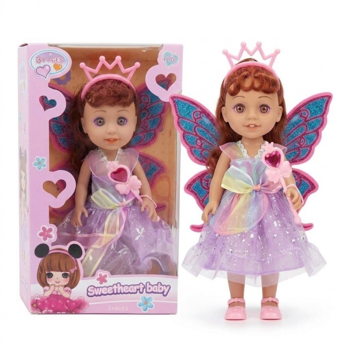 Muñeca Hada Princesa Con Alas Juguete Niñas Interactiva