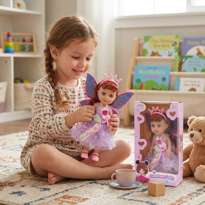 Muñeca Hada Princesa Con Alas Juguete Niñas Interactiva