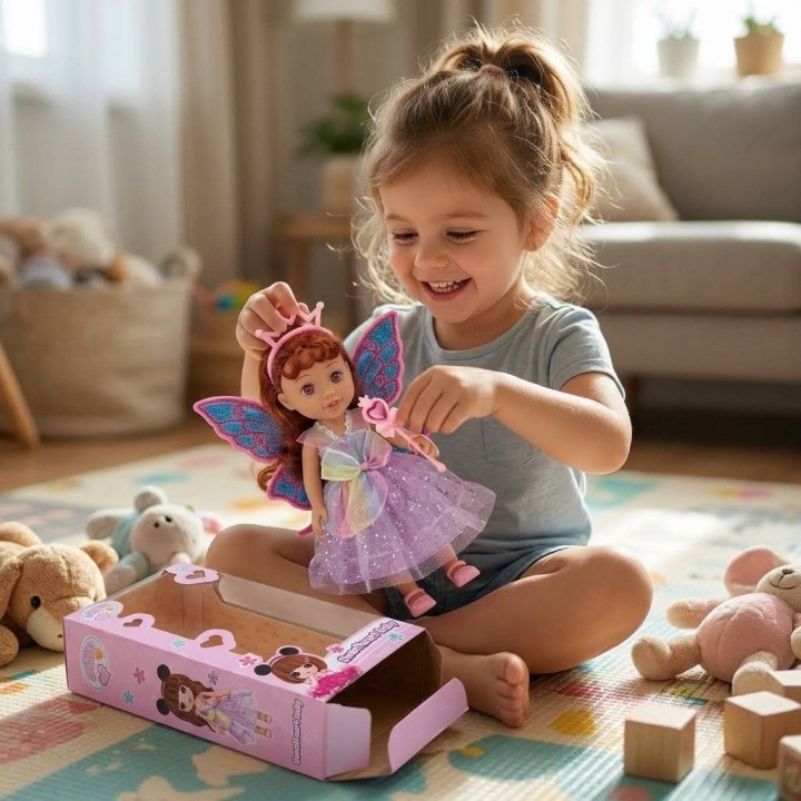 Muñeca Hada Princesa Con Alas Juguete Niñas Interactiva