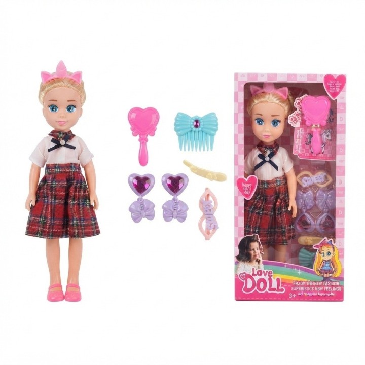 Muñeca Love Doll Con Accesorios De Belleza Y Peinado