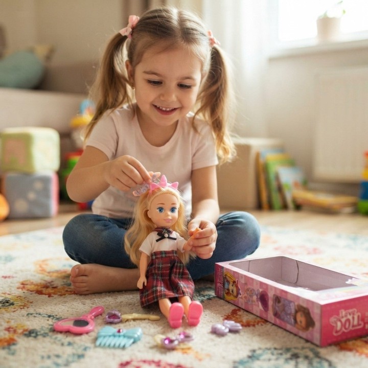 Muñeca Love Doll Con Accesorios De Belleza Y Peinado