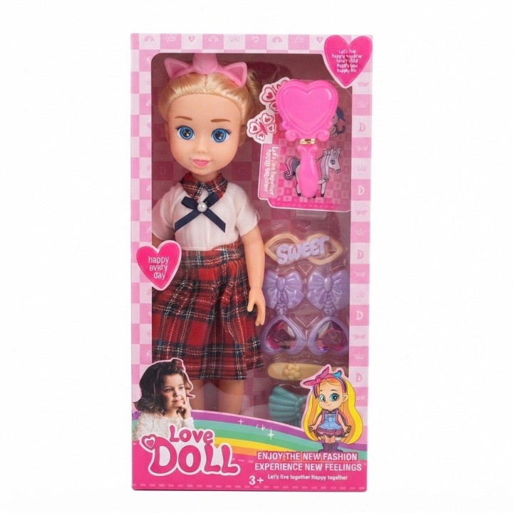 Muñeca Love Doll Con Accesorios De Belleza Y Peinado
