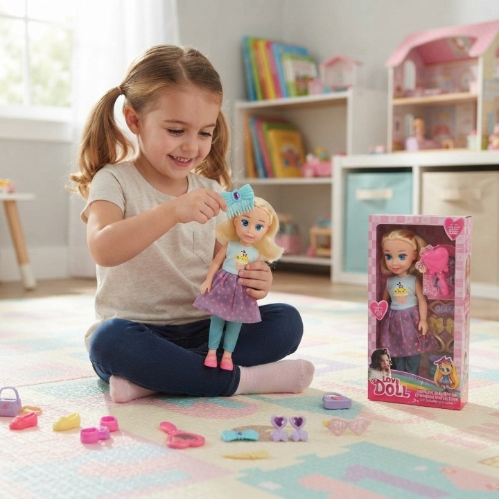 Muñeca Love Doll Con Accesorios De Belleza Y Peinado