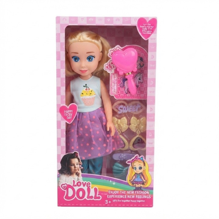 Muñeca Love Doll Con Accesorios De Belleza Y Peinado