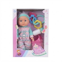 Muñeca Mi Primer Bebé Con Tetero, Babero Y Sonajero