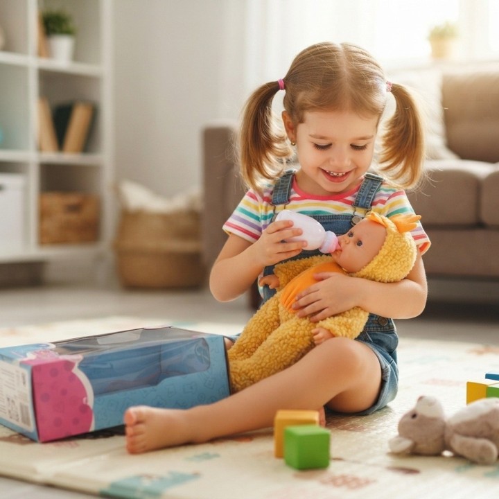 Muñeca Bebé Con Pijama De Peluche Y Tetero Niñas