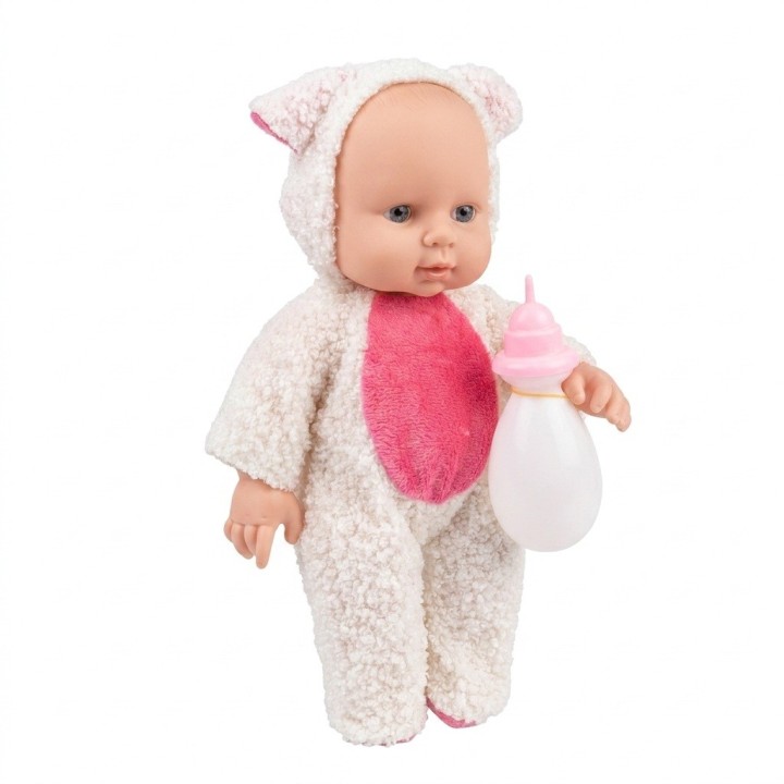 Muñeca Bebé Con Pijama De Peluche Y Tetero Niñas