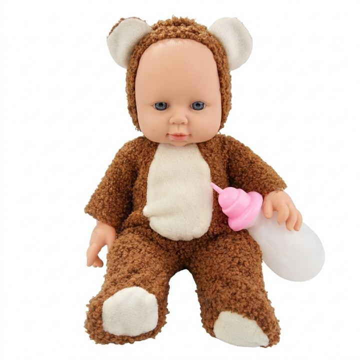 Muñeca Bebé Con Pijama De Peluche Y Tetero Niñas