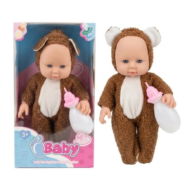 Muñeca Bebé Con Pijama De Peluche Y Tetero Niñas