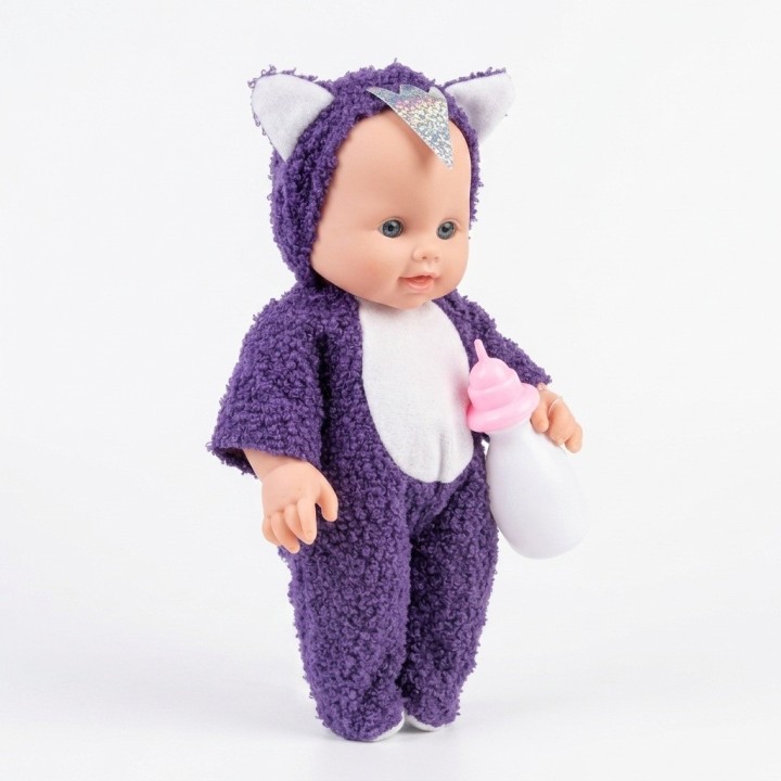 Muñeca Bebé Con Pijama De Peluche Y Tetero Niñas