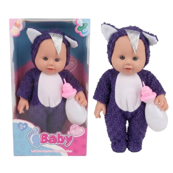 Muñeca Bebé Con Pijama De Peluche Y Tetero Niñas