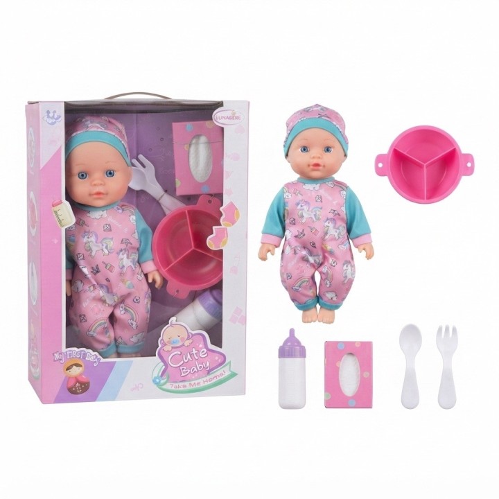 Muñeca Bebé Realista Con Accesorios De Alimentación Niña
