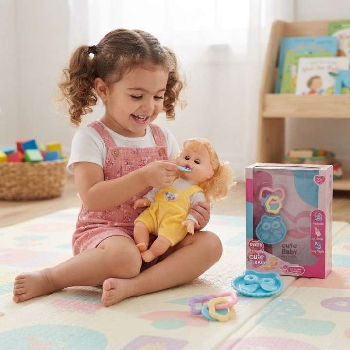 Muñeca Cute Baby Con Accesorios Y Ropa Adorable