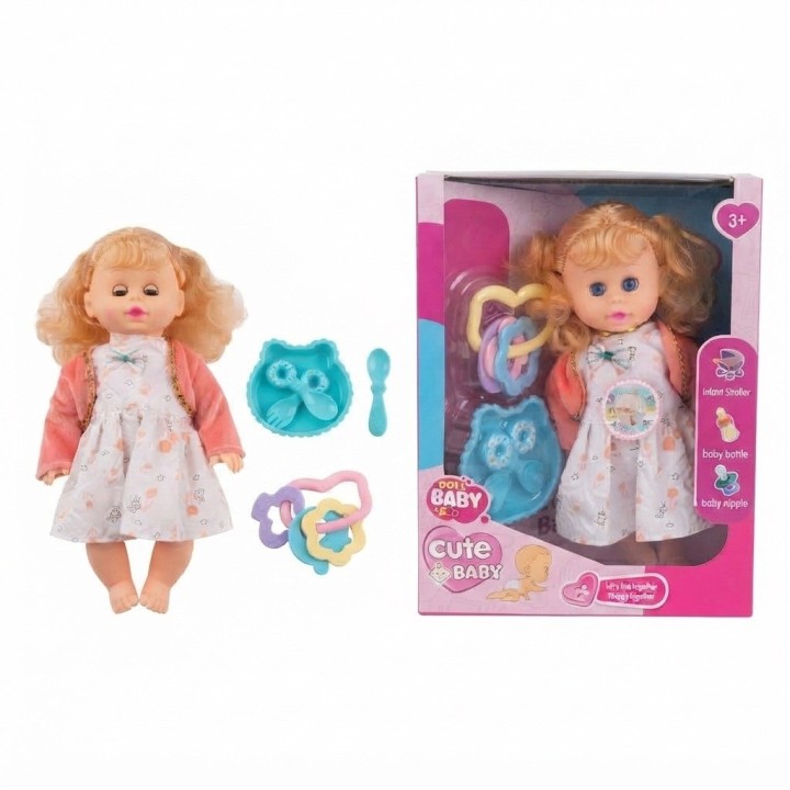 Muñeca Cute Baby Con Accesorios Y Ropa Adorable