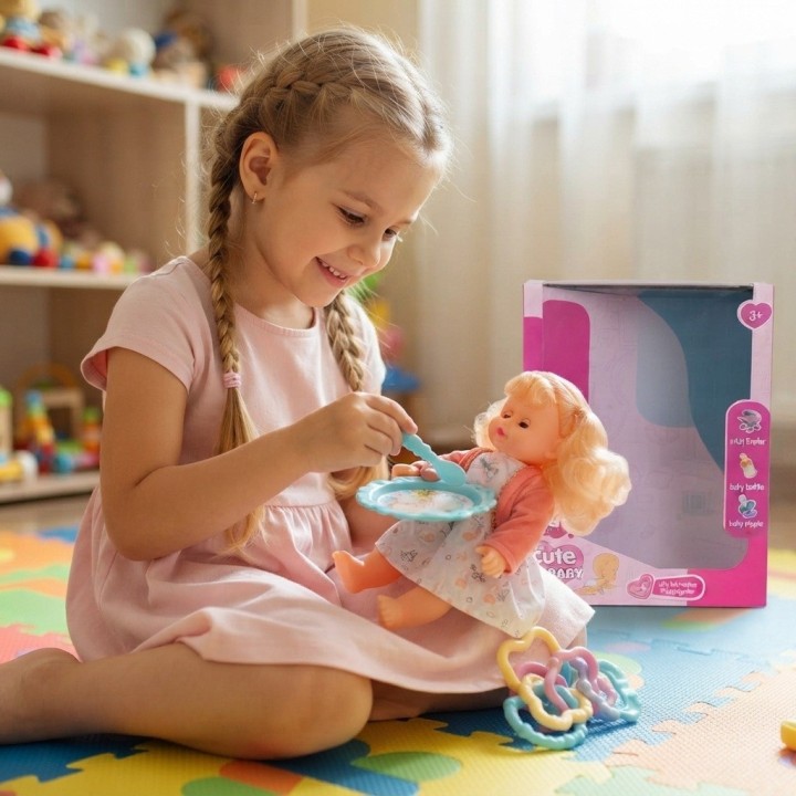 Muñeca Cute Baby Con Accesorios Y Ropa Adorable