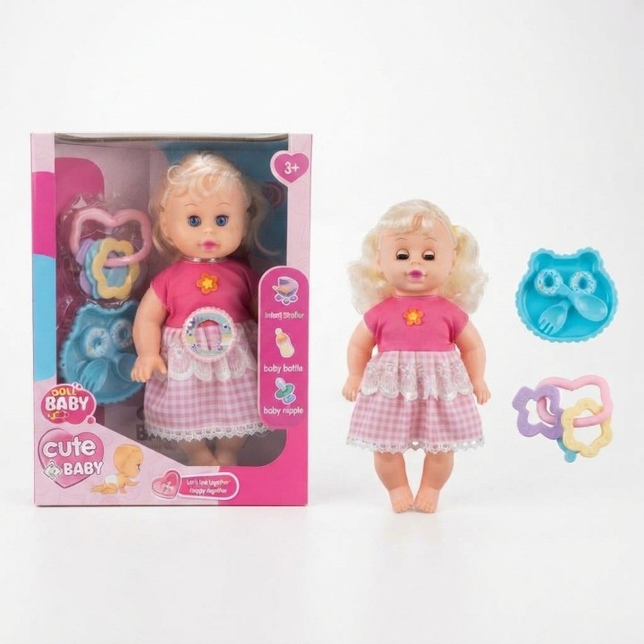 Muñeca Cute Baby Con Accesorios Y Ropa Adorable