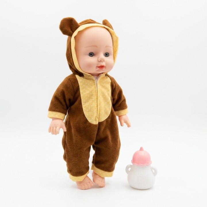 Muñeca Bebé Baby Lovely Con Pijama Y Tetero