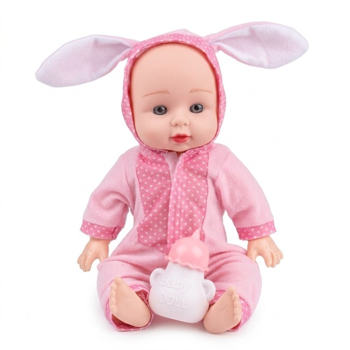 Muñeca Bebé Baby Lovely Con Pijama Y Tetero