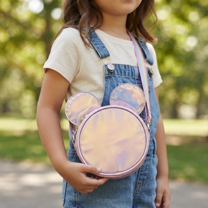 Bolso Cartera Niña Orejas Ratón Tornasol Lentejuelas