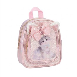 Minimochila Brillante Infantil Con Diseño De Gatito