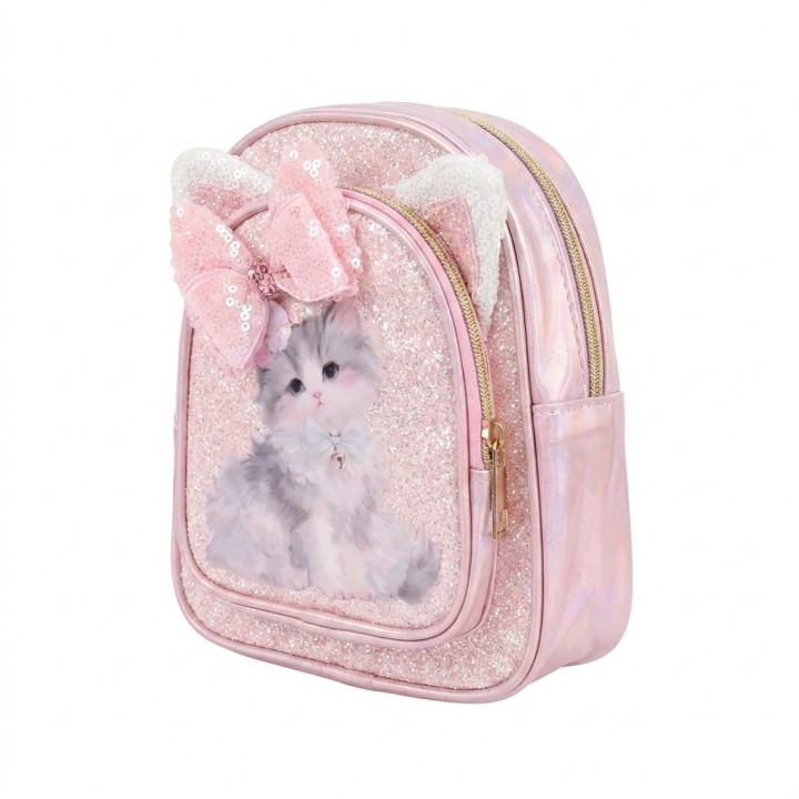 Minimochila Brillante Infantil Con Diseño De Gatito
