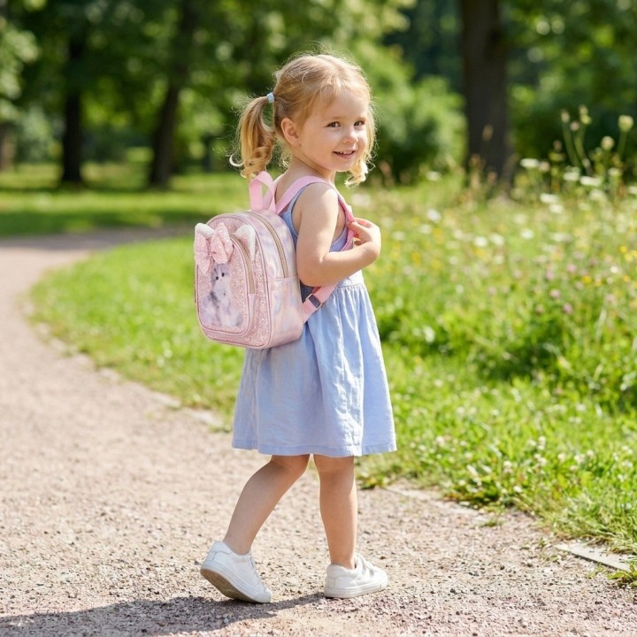 Minimochila Brillante Infantil Con Diseño De Gatito