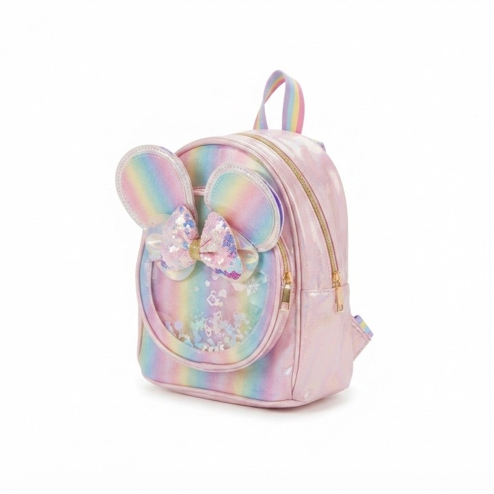 Morral Niña Holográfico Orejas Ratón Y Lazo