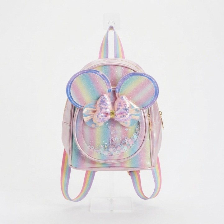 Morral Niña Holográfico Orejas Ratón Y Lazo