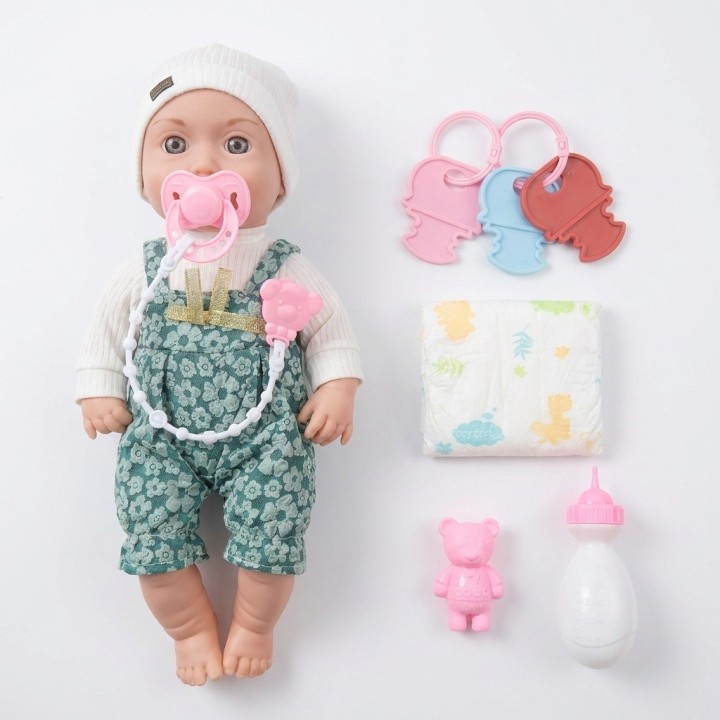 Muñeca Bebé Interactiva Con Sonidos Biberón Y Pañal