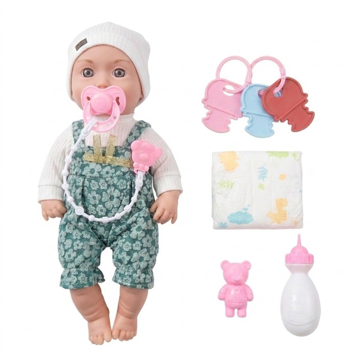 Muñeca Bebé Interactiva Con Sonidos Biberón Y Pañal