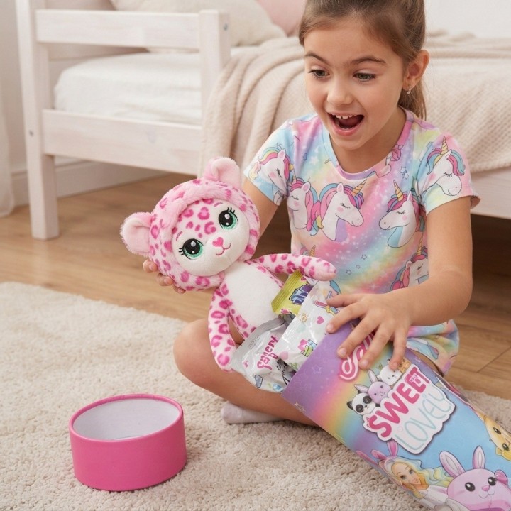 Tubo Sorpresa Muñeca Sweet Lovely Con Disfraz De Peluche