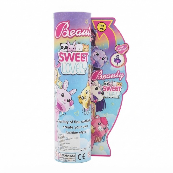 Tubo Sorpresa Muñeca Sweet Lovely Con Disfraz De Peluche