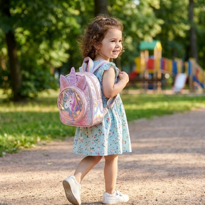 Minimochila Infantil Unicornio Brillante Con Purpurina