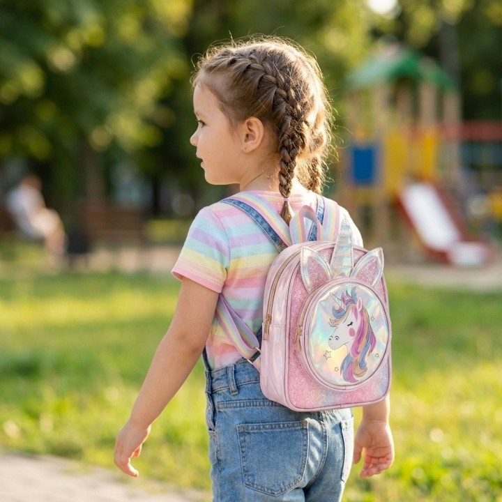 Minimochila Infantil Unicornio Brillante Con Purpurina