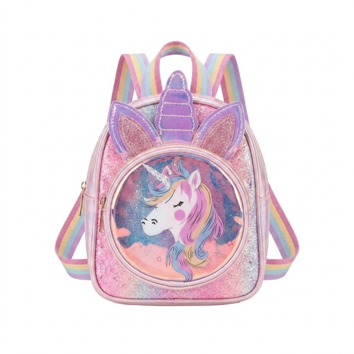 Minimochila Infantil Unicornio Brillante Con Purpurina