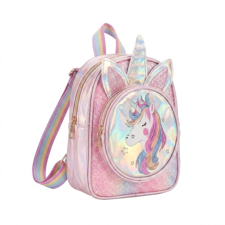 Minimochila Infantil Unicornio Brillante Con Purpurina