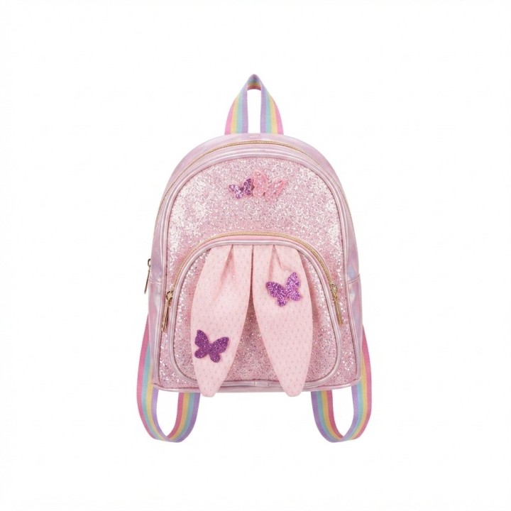 Morral Para Niña Brillante Orejas Conejo Y Mariposas