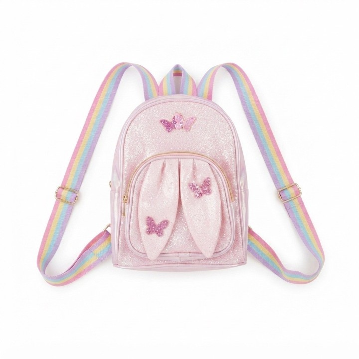 Morral Para Niña Brillante Orejas Conejo Y Mariposas