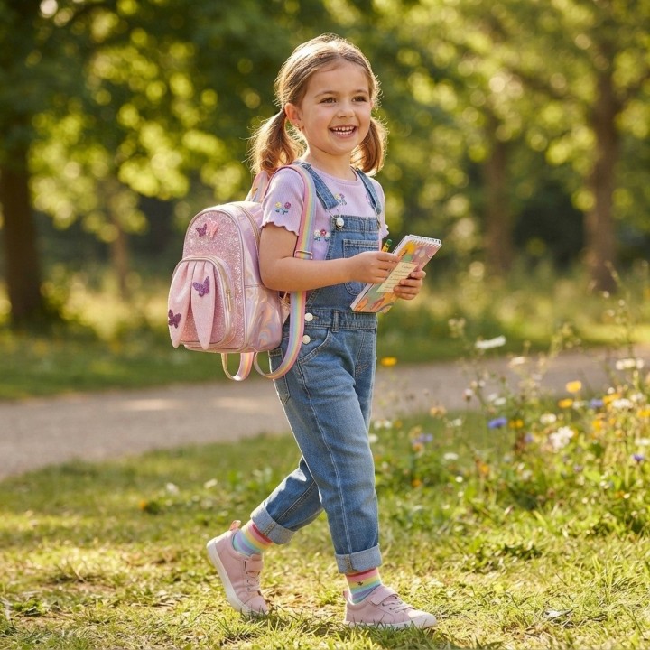 Morral Para Niña Brillante Orejas Conejo Y Mariposas