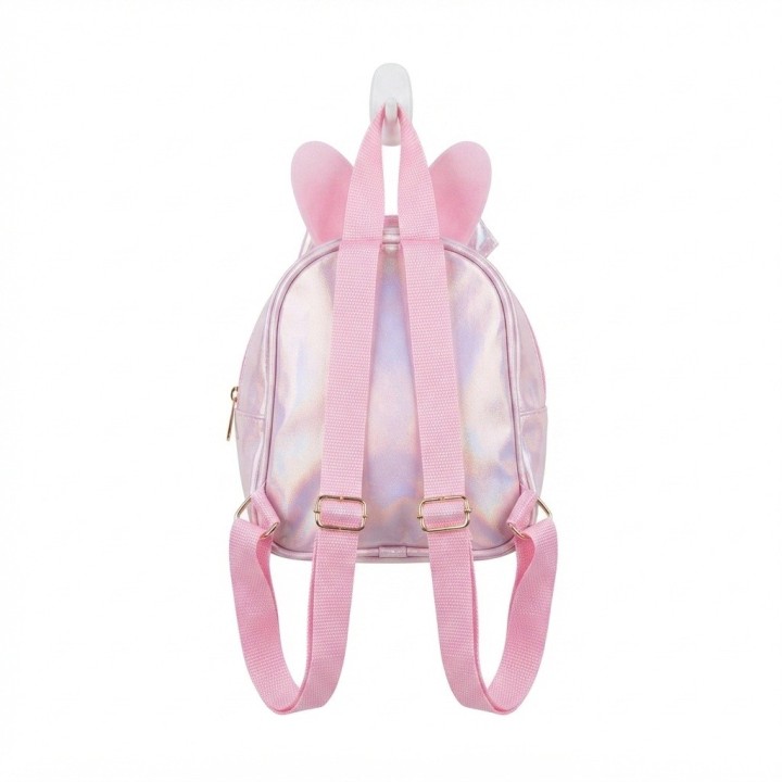 Minimochila Rosa Con Orejas Lazo Y Purpurina Niñas