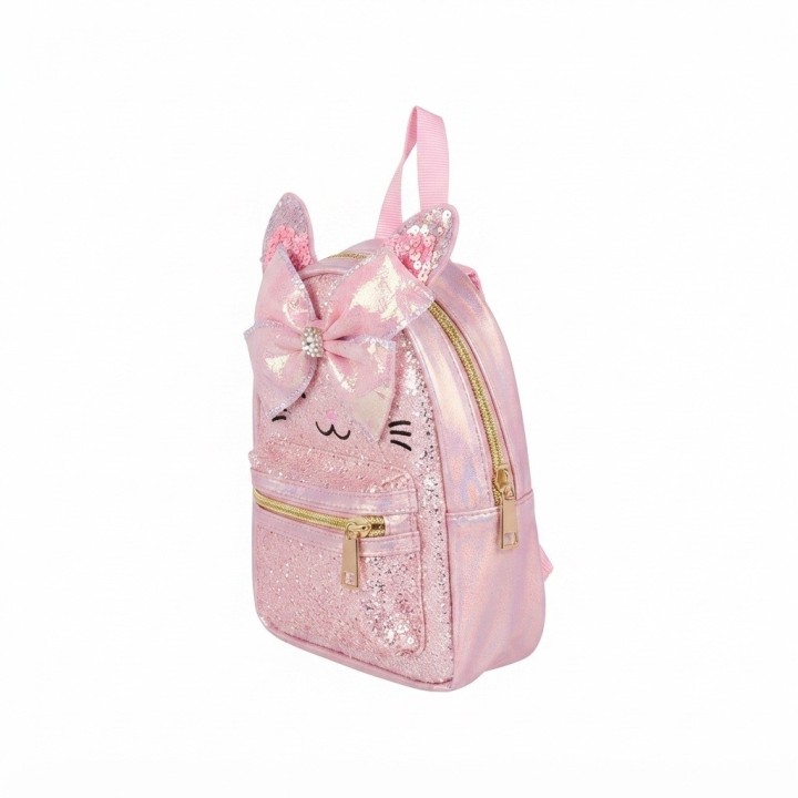 Minimochila Rosa Con Orejas Lazo Y Purpurina Niñas