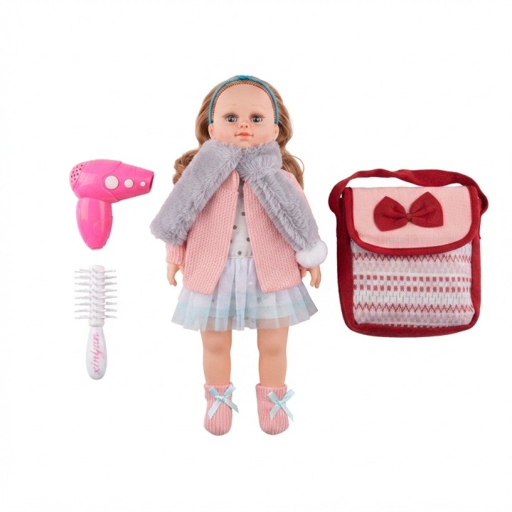 Muñeca De Moda Con Accesorios De Belleza Y Bolso Para Niñas