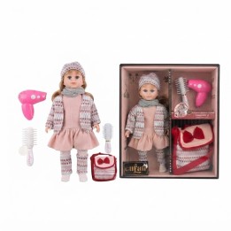 Muñeca De Moda Con Accesorios De Belleza Y Bolso Para Niñas