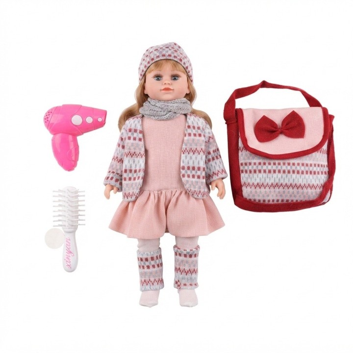 Muñeca De Moda Con Accesorios De Belleza Y Bolso Para Niñas